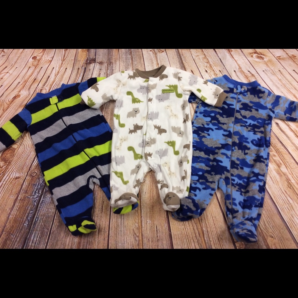 3 Preloved Boys Fleeced Sleeper Pajamas